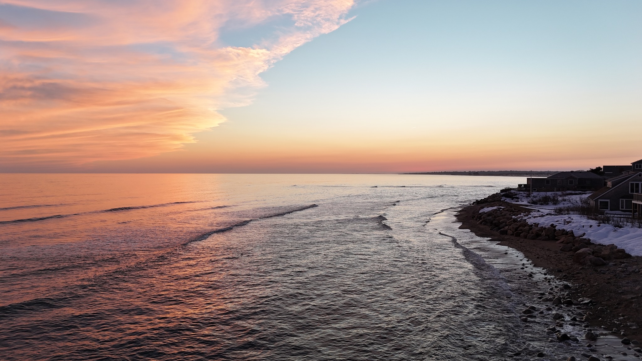 Drone aerial coastal property